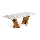 Cadence Modern Walnut & Marble Dining Table