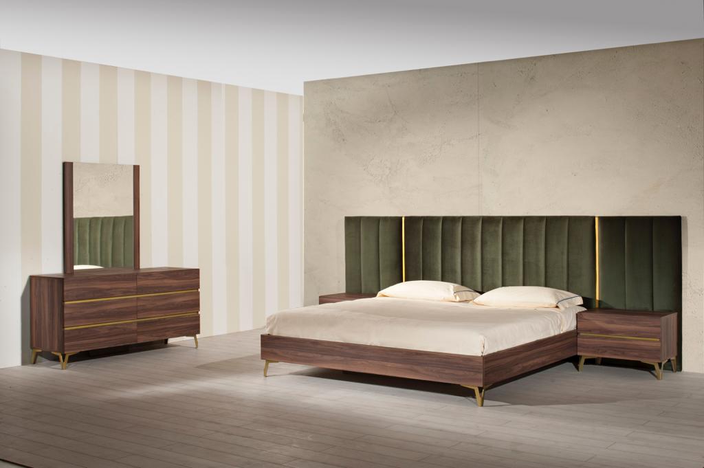 Calabria Modern Walnut Mirror