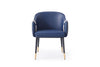 Calderon Blue & Beige Vegan Leather Dining Chair