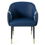 Calderon Blue & Beige Vegan Leather Dining Chair