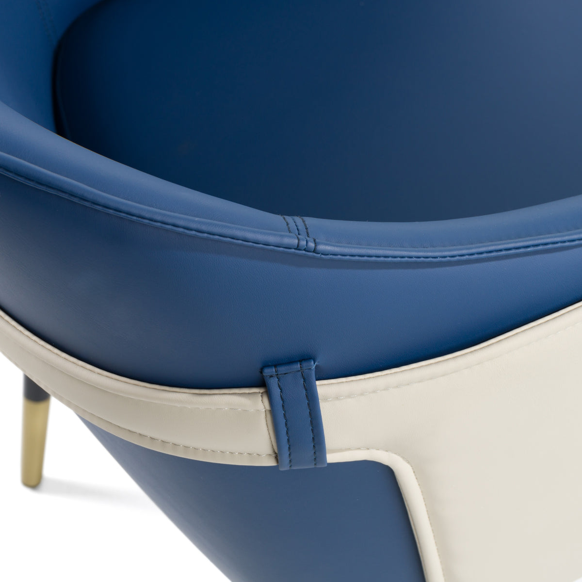 Calderon Blue & Beige Vegan Leather Dining Chair