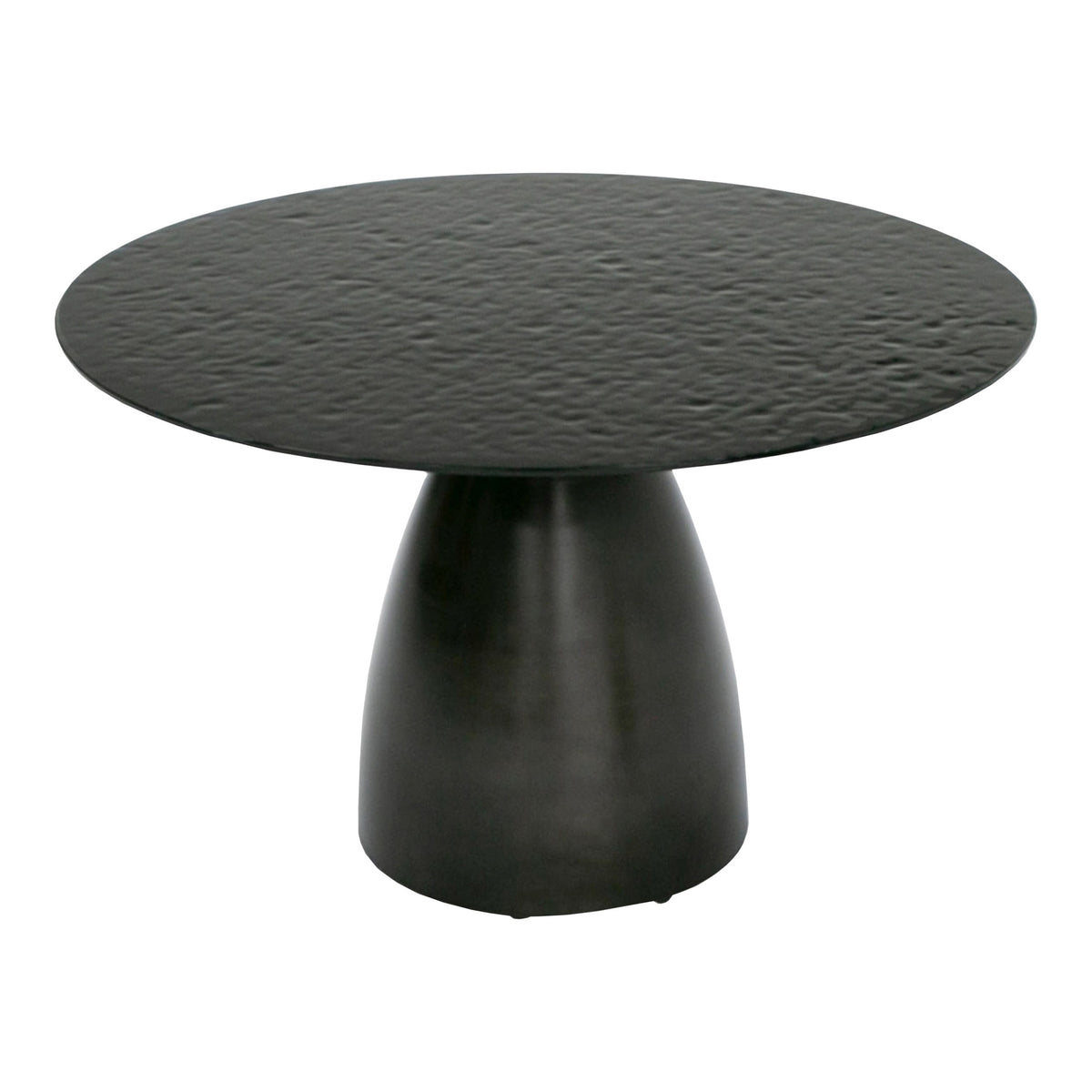 Calexico Contemporary Black Wave Glass Round Dining Table