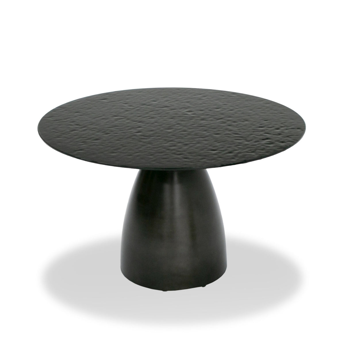 Calexico Contemporary Black Wave Glass Round Dining Table