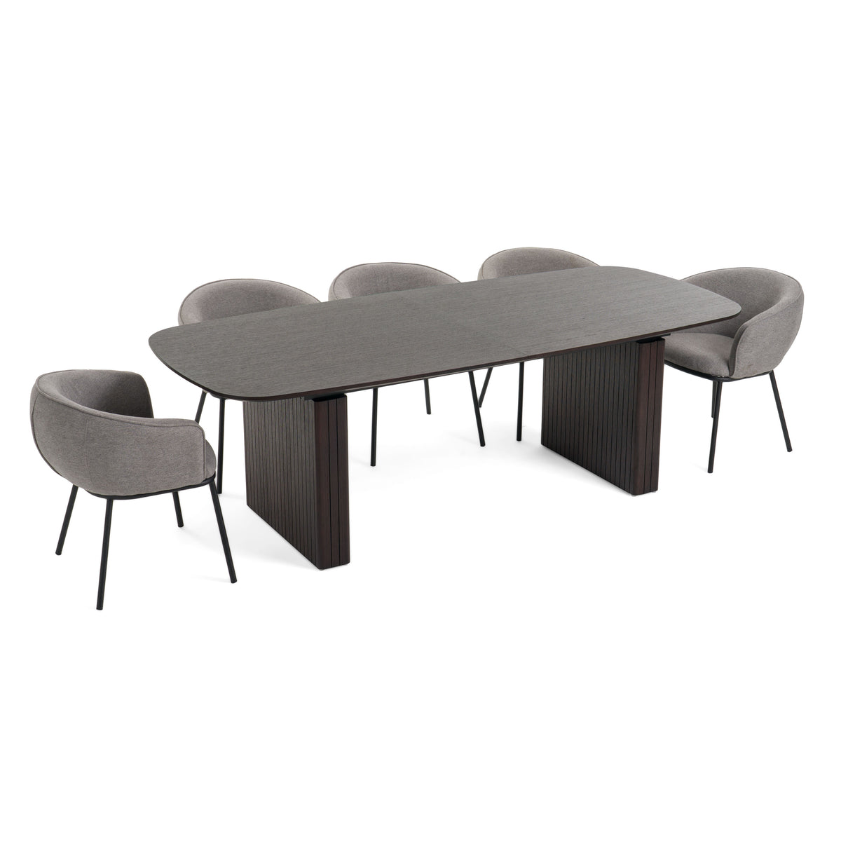 Calhoun Modern Smoked Oak Extendable Dining Table