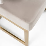 Calvo Modern Off-White Velvet & Brass Dining Chair