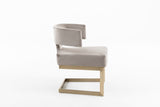 Calvo Modern Off-White Velvet & Brass Dining Chair