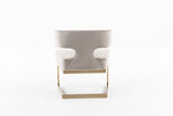 Calvo Modern Off-White Velvet & Brass Dining Chair