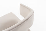 Calvo Modern Off-White Velvet & Brass Dining Chair