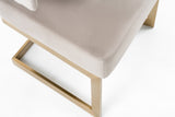 Calvo Modern Off-White Velvet & Brass Dining Chair