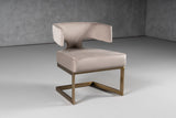 Calvo Modern Off-White Velvet & Brass Dining Chair