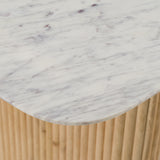 Cambridge White Marble & Mango Rectangular Dining Table