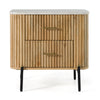 Mielcasa | Oak Modrest Cambridge White Marble & Mango 2 Drawer Nightstand | SKU VGED-RID104711 | MPN: 82266 | Free Delivery & Free Return