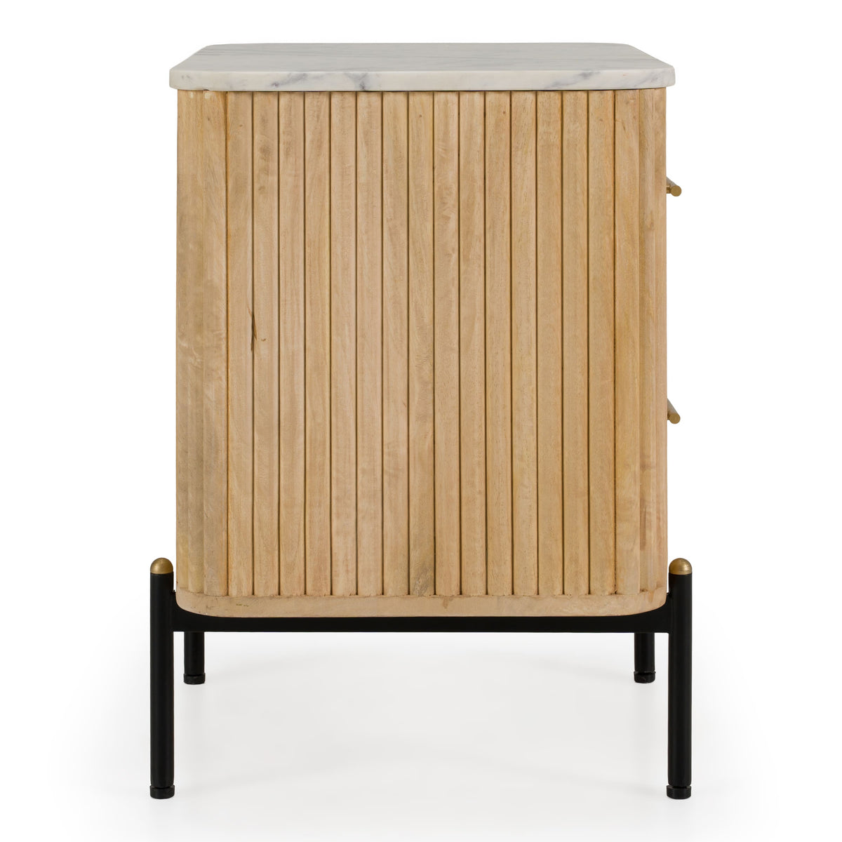 Cambridge White Marble & Mango 2 Drawer Nightstand