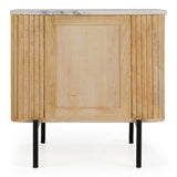 Cambridge White Marble & Mango 2 Drawer Nightstand
