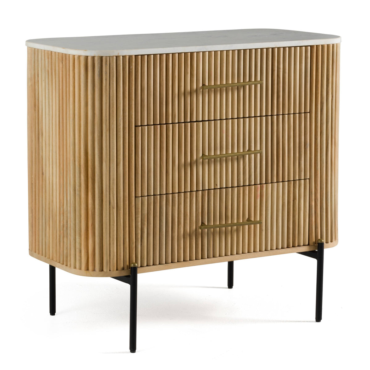 Cambridge White Marble & Mango 3 Drawer Dresser