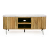 Cambridge White Marble & Mango TV Stand