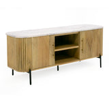 Cambridge White Marble & Mango TV Stand