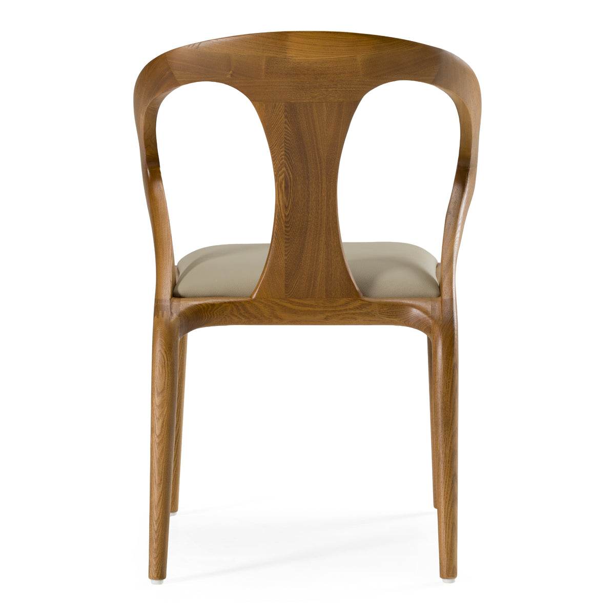 Campbell Mid-Century Modern Taupe Leatherette & Walnut Dining Chair