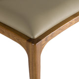 Campbell Mid-Century Modern Taupe Leatherette & Walnut Dining Chair