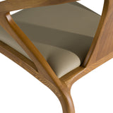 Campbell Mid-Century Modern Taupe Leatherette & Walnut Dining Chair