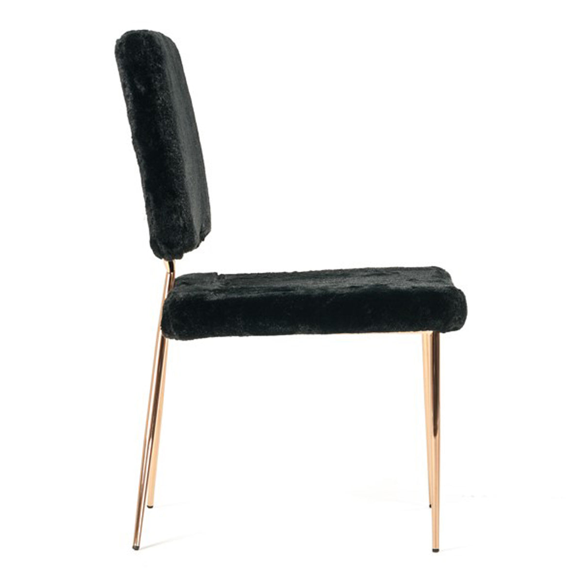 Candace Modern Black Faux Fur Dining Chair (Set of 2)