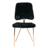 Candace Modern Black Faux Fur Dining Chair (Set of 2)