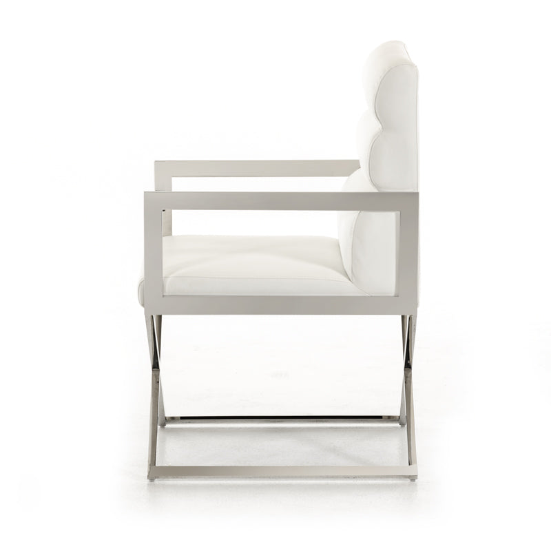 Capra Modern White Leatherette Dining Chair