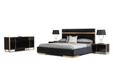 Eastern King Cartier Modern Black & Brushed Bronze Bedroom Set