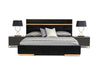 Queen Cartier Modern Black Velvet & Brushed Bronze Bed