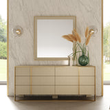 Cartier Modern Beige Shagreen and Brushed Brass Dresser