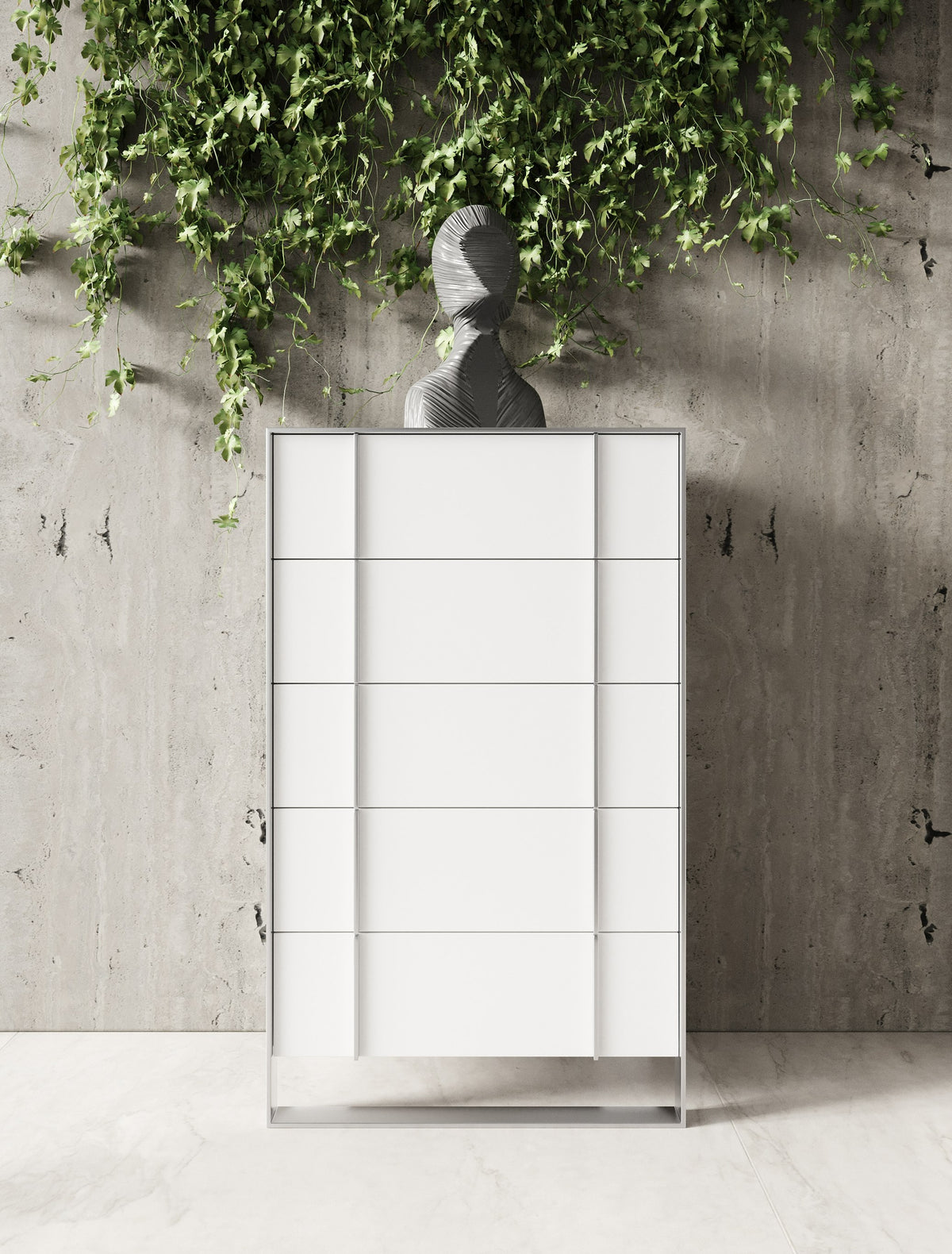 Cartier Modern White + Stainless Steel Chest