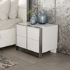 Cartier Modern White + Stainless Steel Nightstand