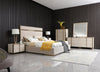 Cartier Modern Beige Shagreen and Brushed Brass Nightstand