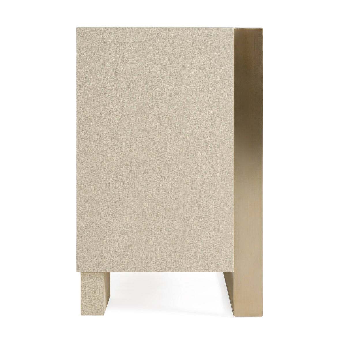 Cartier Modern Beige Shagreen and Brushed Brass Dresser