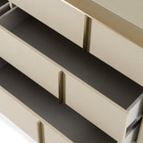 Cartier Modern Beige Shagreen and Brushed Brass Dresser