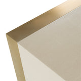Cartier Modern Beige Shagreen and Brushed Brass Dresser