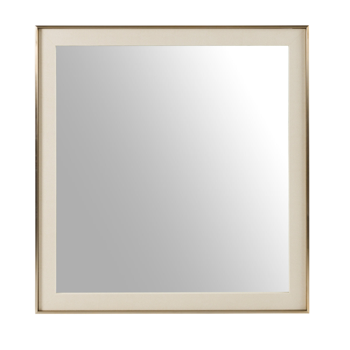 Cartier Modern Beige Shagreen & Brushed Brass Mirror