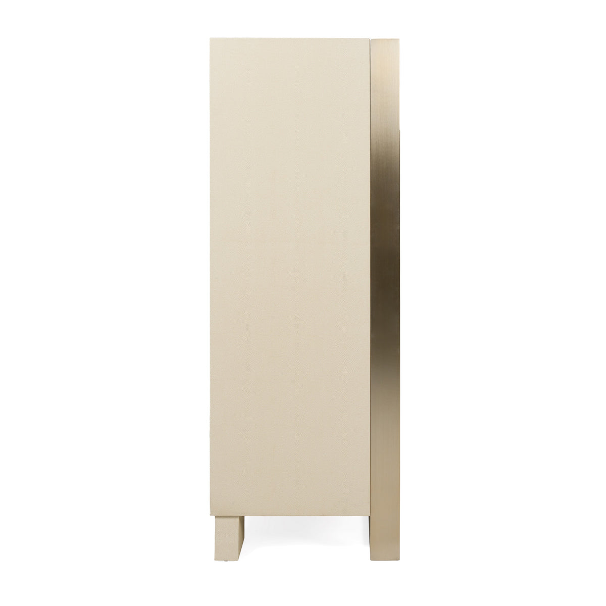 Cartier Modern Beige Shagreen and Brushed Brass Chest