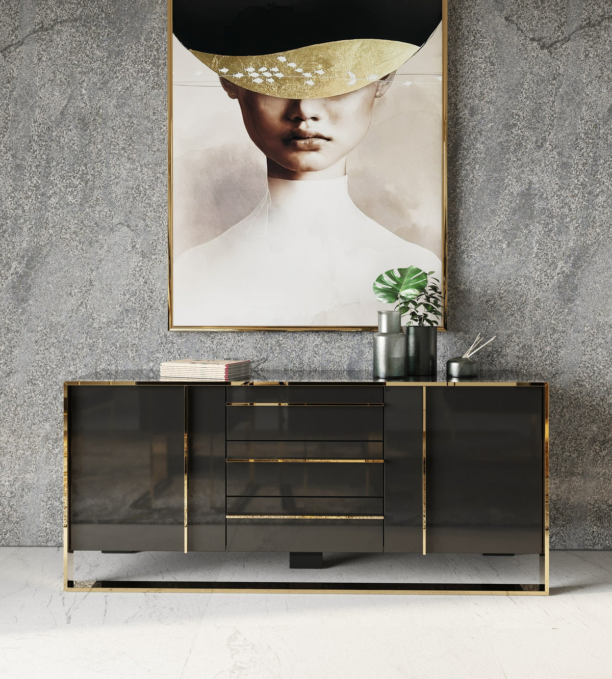 Cartier Modern Black & Rosegold Buffet