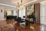 Trea Modern Black Velvet & Rosegold Dining Chair