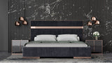 Cartier Eastern King Modern Black + Rose Gold Bed + Nightstands