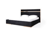 Cartier Queen Modern Black + Rose Gold Bed + Nightstands