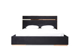 Cartier Queen Modern Black + Rose Gold Bed + Nightstands