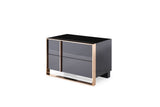 Cartier Queen Modern Black + Rose Gold Bed + Nightstands
