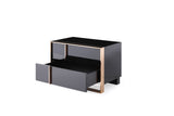 Cartier Queen Modern Black + Rose Gold Bed + Nightstands