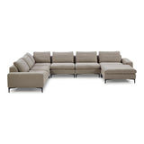 Cascade Modern Beige Fabric U Shaped Sectional Sofa