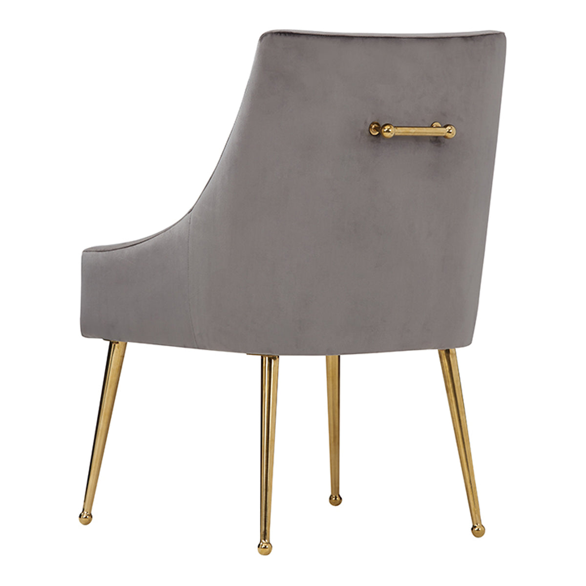 Castana Modern Grey Velvet & Gold Dining Chair (Set of 2)