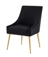 Castana Modern Black Velvet & Gold Dining Chair (Set of 2)