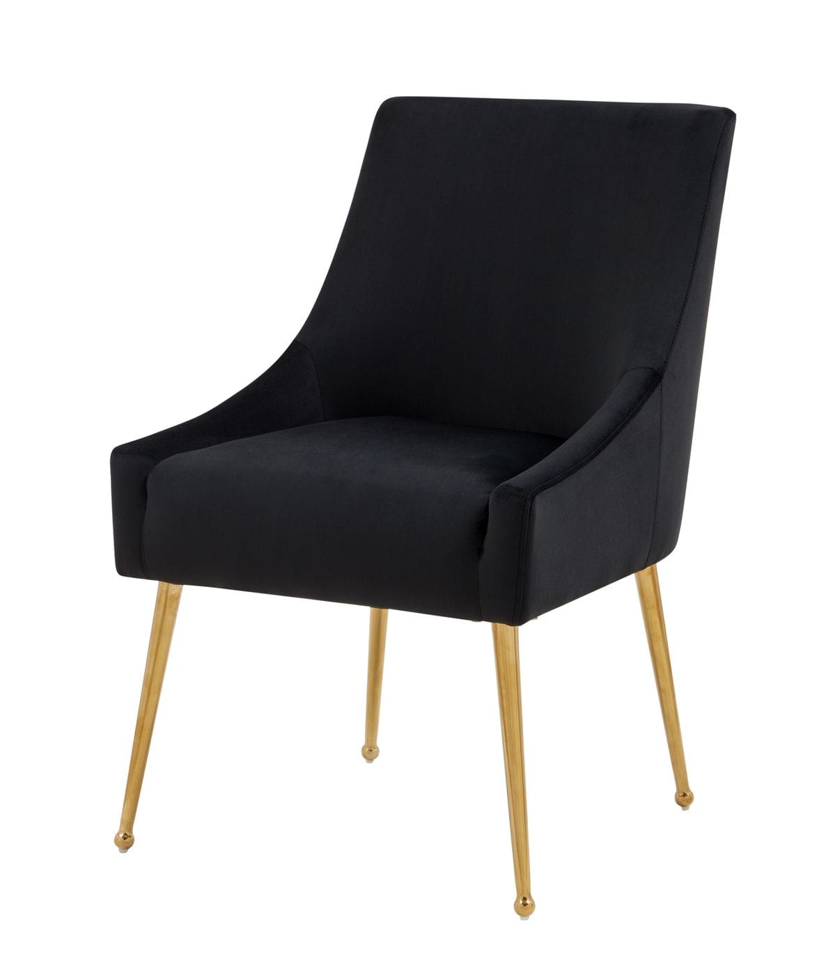 Castana Modern Black Velvet & Gold Dining Chair (Set of 2)
