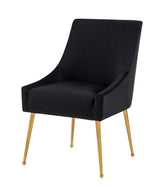 Castana Modern Black Velvet & Gold Dining Chair (Set of 2)
